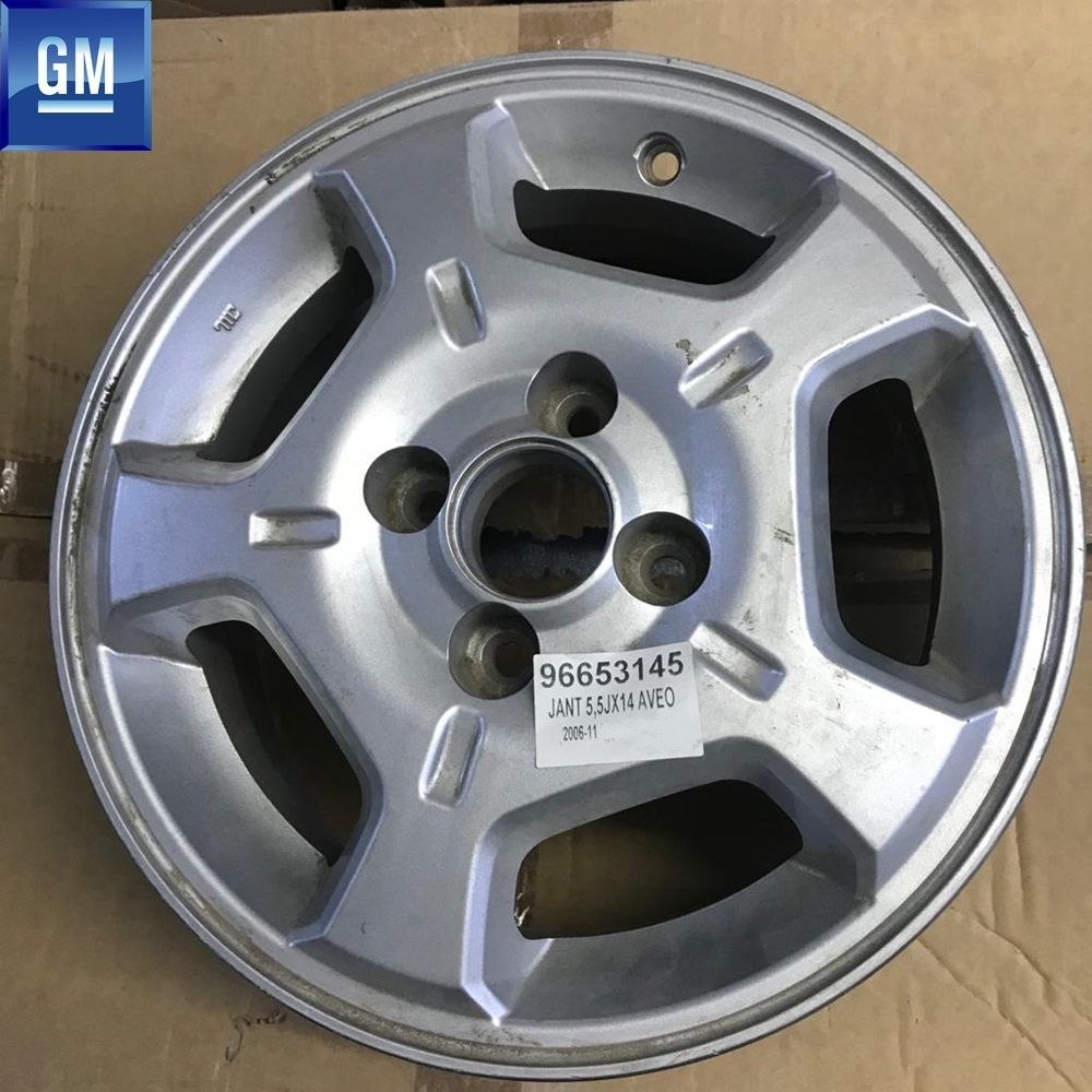 Chevrolet Aveo T200/T250/T255, Kalos Steel Rim Silver Grey 4 Wheel 5.5Jx14 Inch Code: Et45 1 Piece Price GM Genuine 96653145