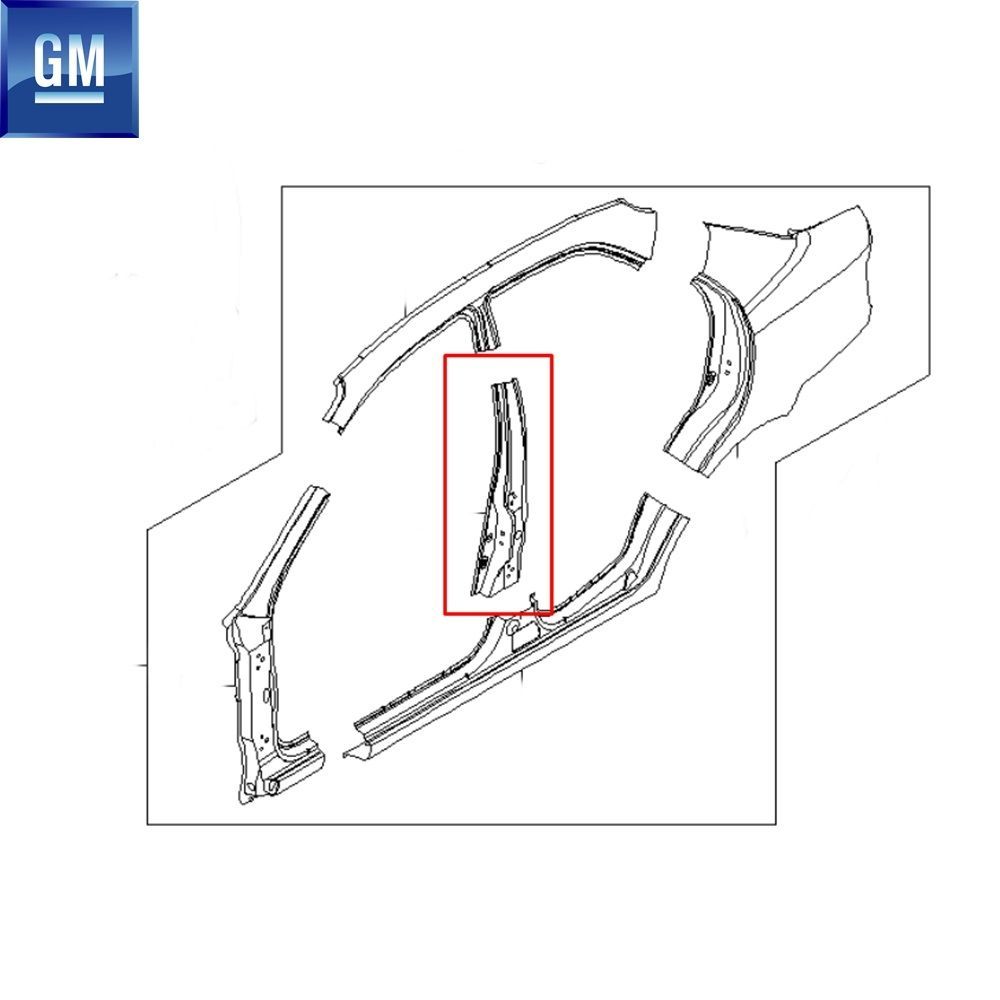 Product Code : 96410765 - Chevrolet Kalos 2003-2006 Right Centre Pillar Sheet Panel (B Pillar Outer Sheet) GM Original 96410765