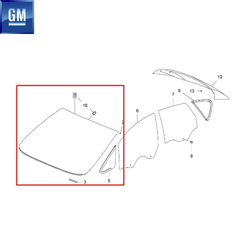 Opel Astra J Sensorless Windscreen GM Genuine 39009578 - 39123886