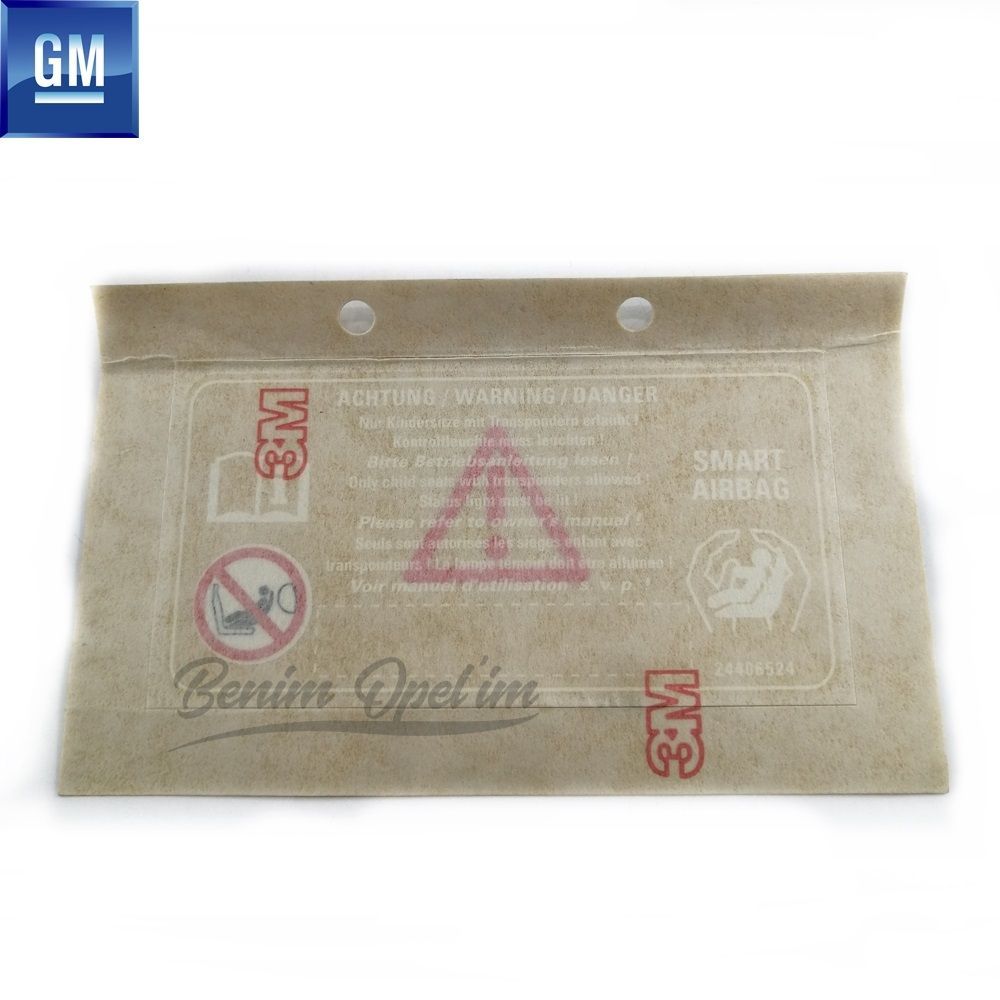 Product Code : 24406524 - Opel , Chevrolet Child Seat Warning Label GM Original 24406524 - 5199080