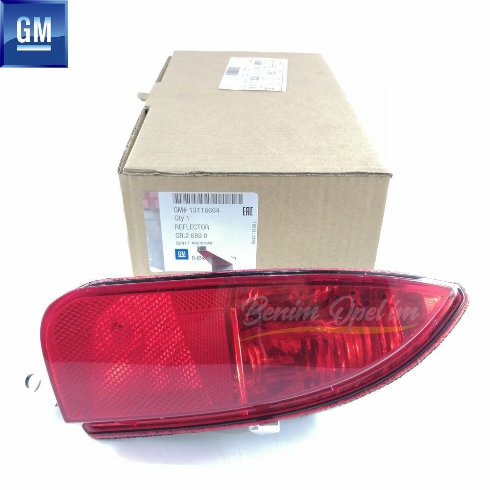 Product Code : 13118664Ç - Opel Corsa C Fogless Right Rear Bumper Reflector Red GM Original 13118664 - 1222106