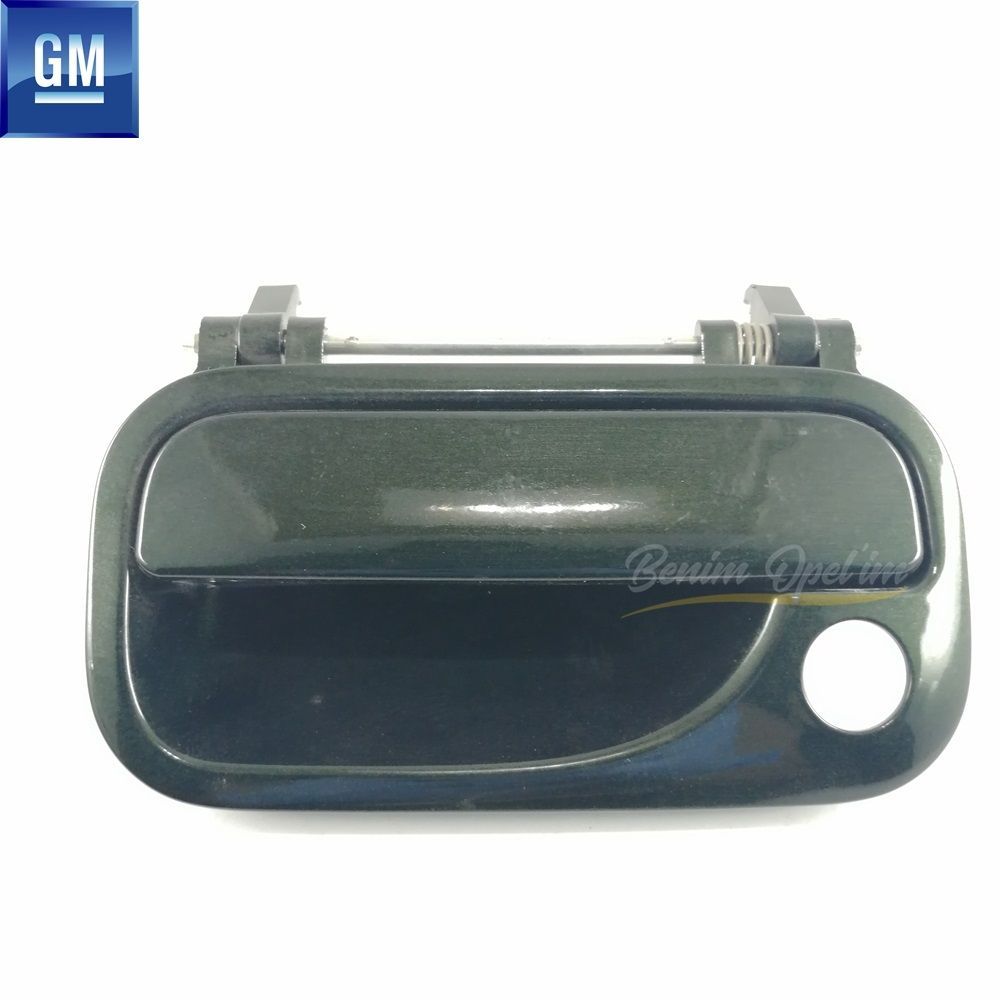 Opel Vectra B, Calibra Perforated Left Front Door Exterior Opening Handle Dark Green GM Original 5138106 - 9192219