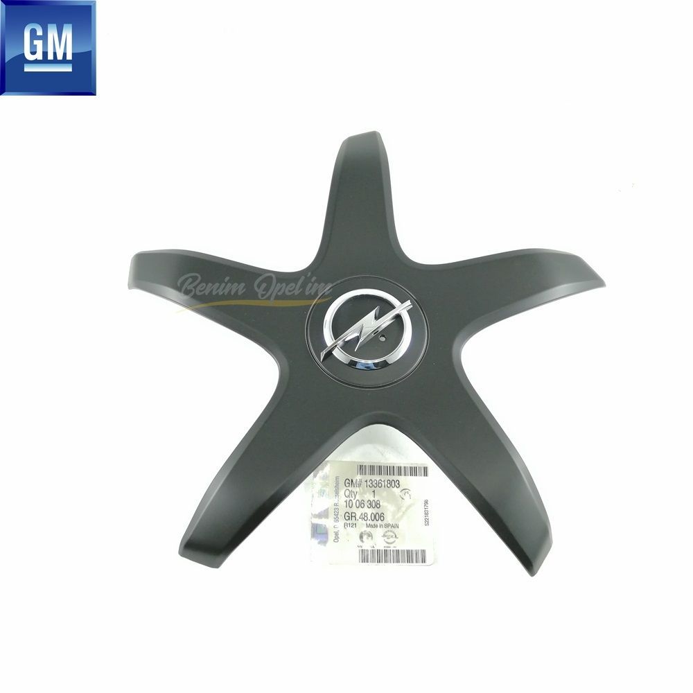 Opel Astra J Star Type Steel Wheel Cover Black Code: AAG3 1 Piece Price GM Genuine 1006308 - 13361803 - 13361803