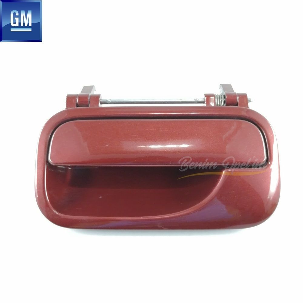 Opel Vectra B Left Door Exterior Opening Handle Burgundy (Dark Red) GM Original 5138105KIR - 9192217