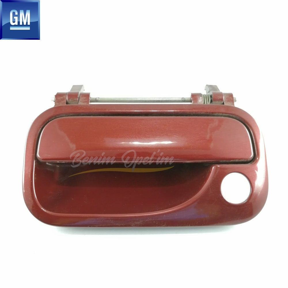 Product Code : 5138102KIR - Perforated Left Front Door Exterior Opening Handle Burgundy (Dark Red) Opel Vectra B, Corsa B Coupe, Tigra A GM Original 5138102KIR - 9192210