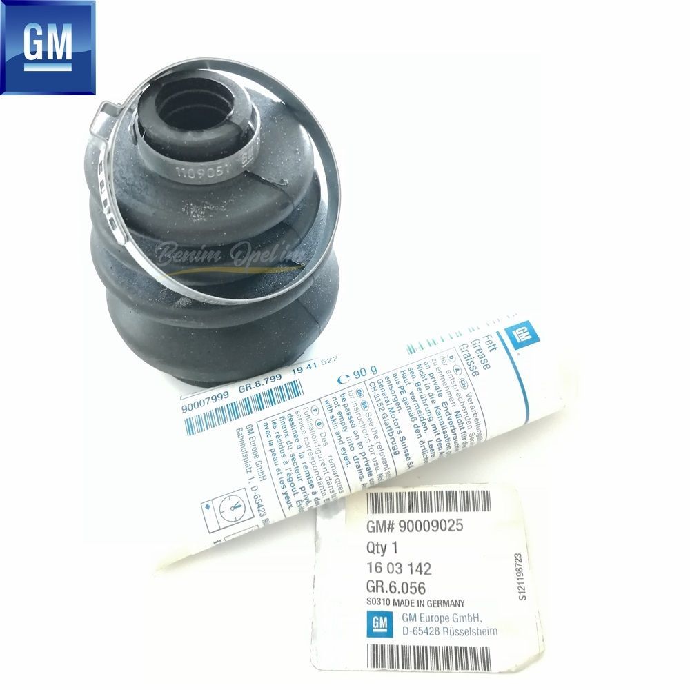 Product Code : 1603142 - Complete Inner Axle Boot Grease Lubricated 1.4/1.6 Opel Astra F G, Corsa A B, Tigra A, Vectra A B, Zafira A B GM Genuine 1603142 - 90009025