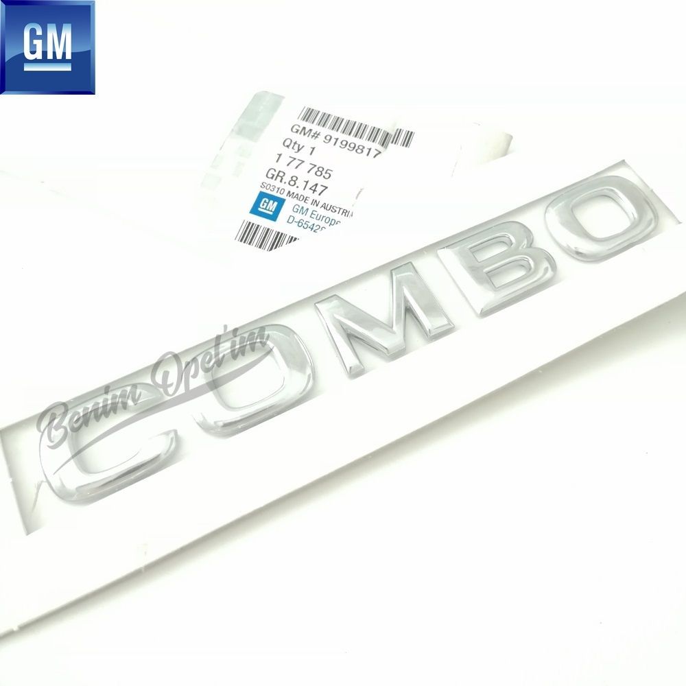 Product Code : 177785 - Opel Combo C Rear Tailgate Combo Lettering Chrome GM Original 177785 - 9199817