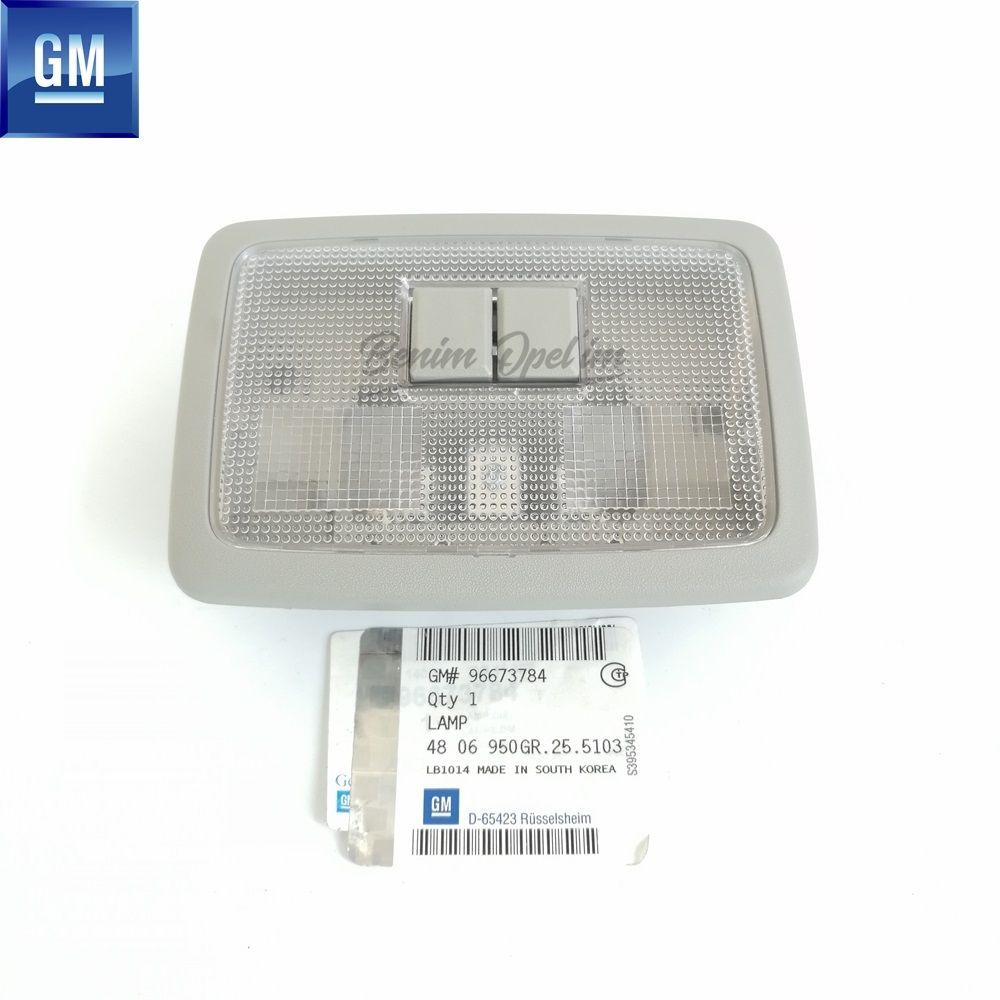 Opel Antara Complete Middle Roof Lamp Titanium Grey GM Original 4806950 - 96673784 - 96673784