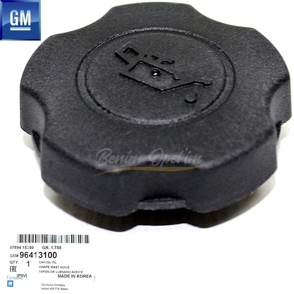 Product Code : 96413100 - Engine Oil Cap Black Chevrolet Aveo T200/T250/T255, Cruze, Kalos, Lacetti, Rezzo GM Genuine 96413100