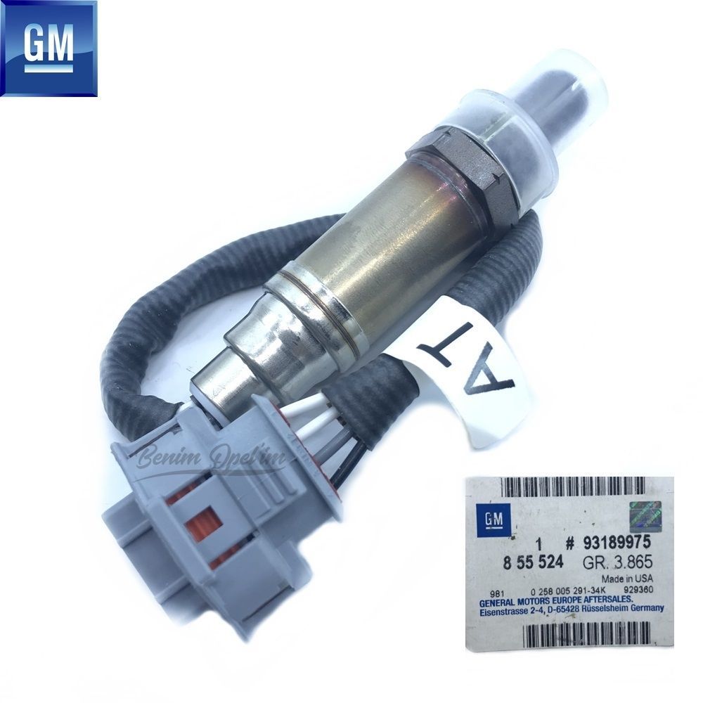 2nd Position Rear Oxygen Sensor 1.4/1.6 Opel Astra G, Zafira A, Corsa C, Meriva A, Vectra C GM Genuine 855524 - 93189975