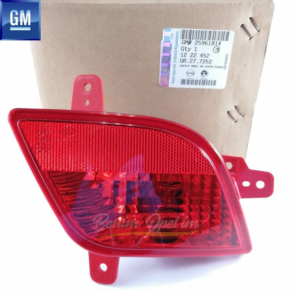 Opel Mokka, Mokka X Right Rear Fog Lamp Red GM Original 1222452 - 25961814