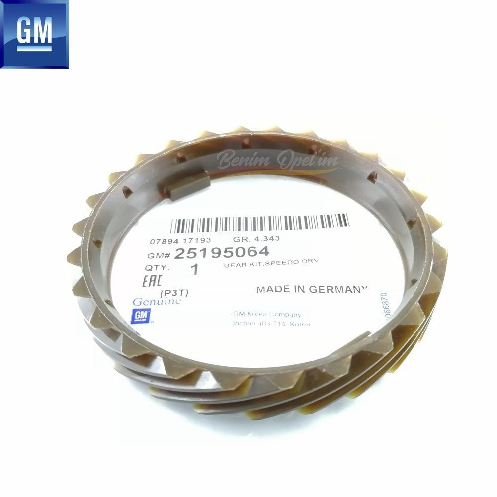 Product Code : 25195064 - 26 Tooth Speedometer Sprocket Gear Reader Chevrolet Aveo T300, Cruze, Trax, Opel Astra J, Zafira C, Astra F, Calibra, Mokka, Vectra A GM Genuine 25195064 - 371012