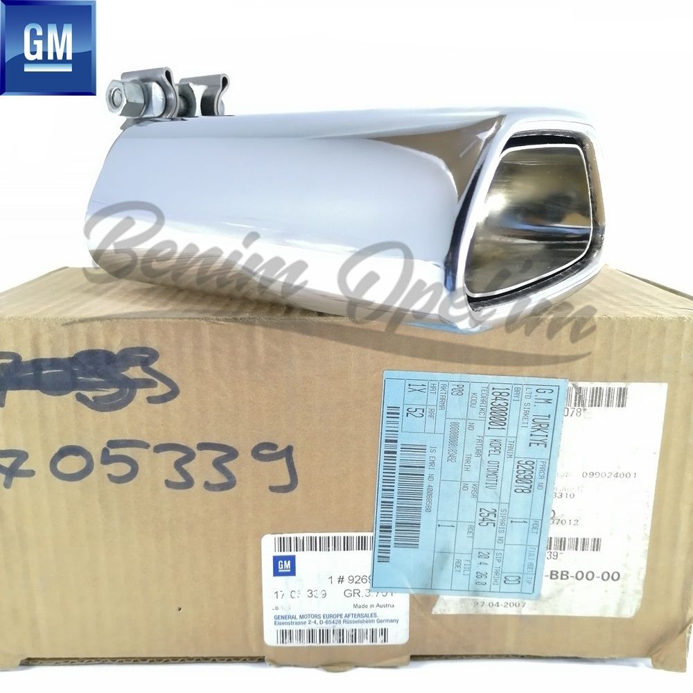 Opel Vectra C Opc, Vxr Nickel Plated Exhaust Tip (Opc, Vxr) GM Original 1705339 - 9269078