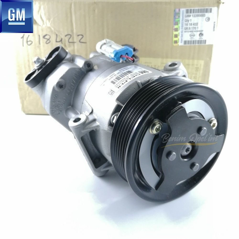 Opel Astra J, Meriva B Complete Air Conditioning Compressor 1.3/1.7 Diesel GM Original 1618422 - 13395693