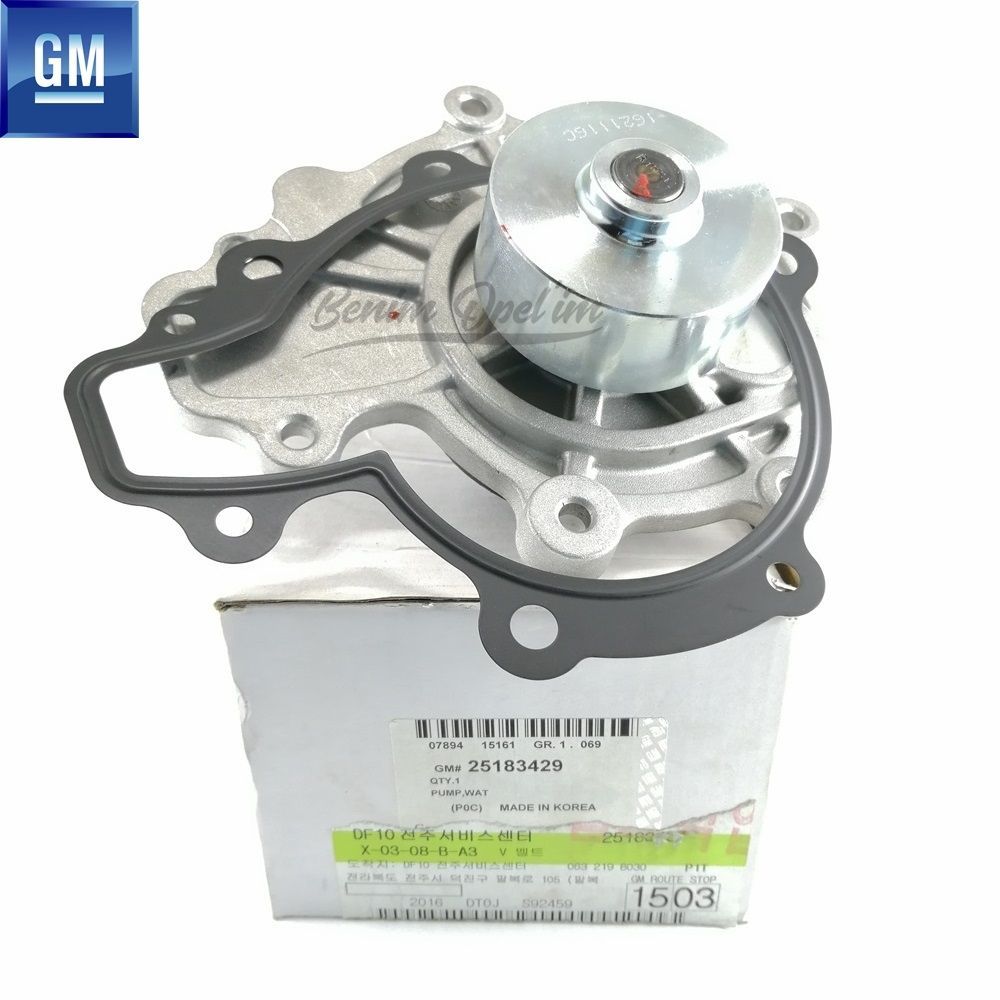 Complete Recirculation Water Pump 2.0 Diesel Chevrolet C100, Cruze, Epica V250, Lacetti J200, Opel Antara GM Original 25183429 - 4817953