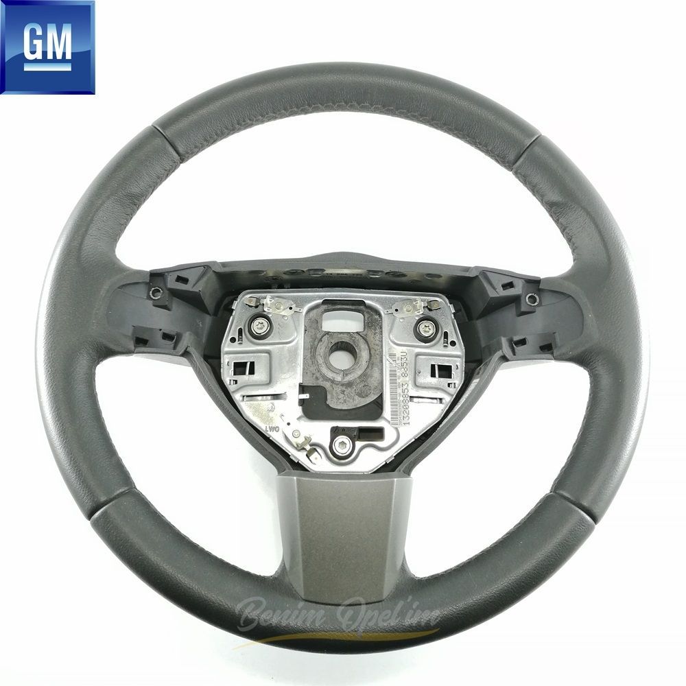 Opel Vectra C, Signum Three-spoke Steering Wheel Black Leather Matte Chrome Detailed GM Original 913292 - 13208853