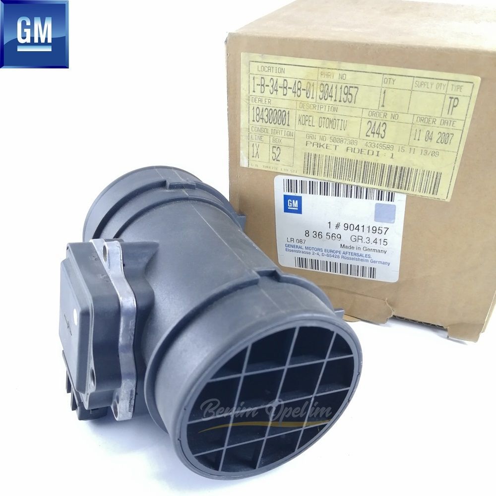 Air Flow Meter 1.8/2.0/2.0/2.2 Opel Astra F, Calibra, Omega B, Vectra A, Vectra B GM Genuine 836569 - 90411957