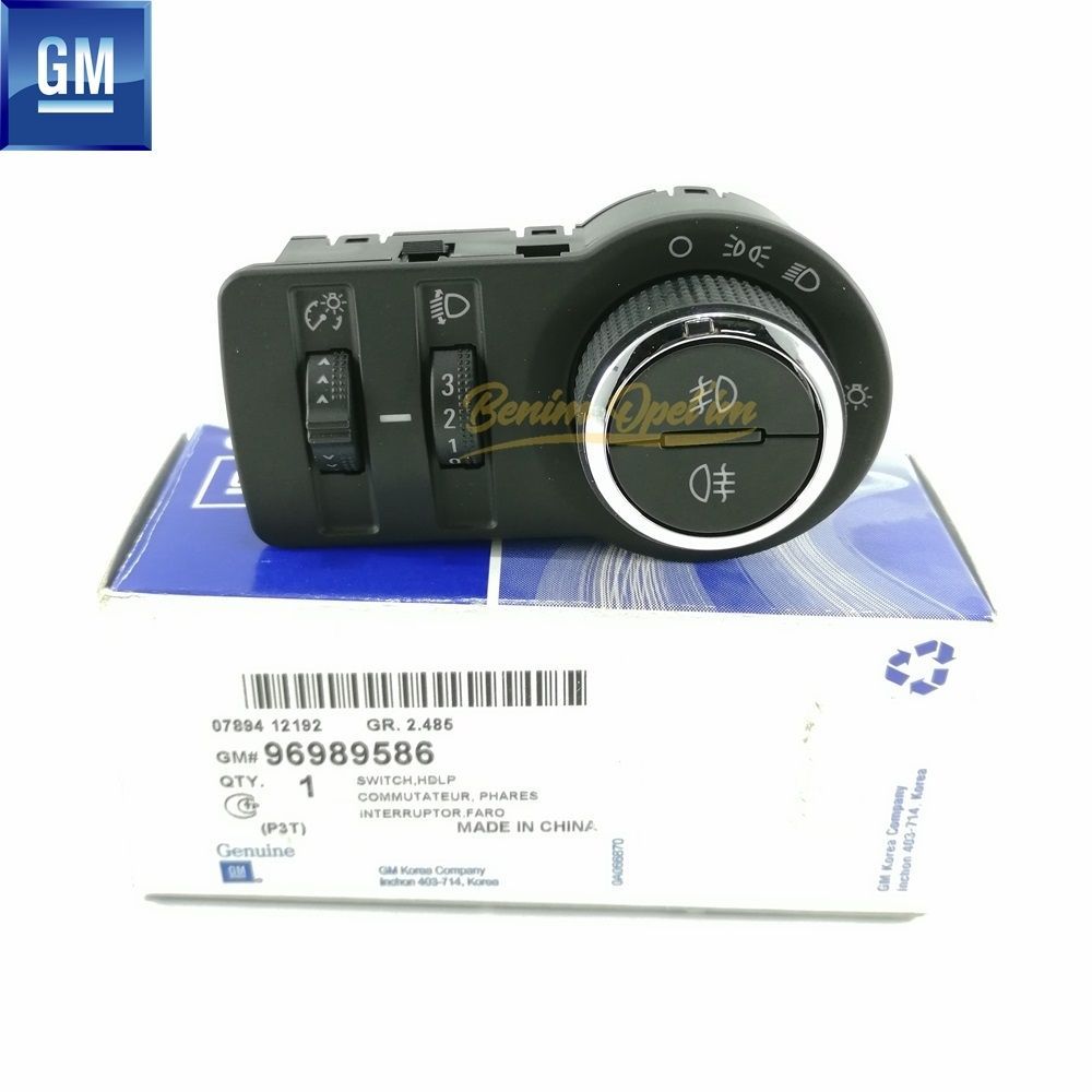 Product Code : 96989586 - Opel Mokka, Mokka X Complete Headlight Switch Chrome Detailed Black GM Original 96989586 - 1240895