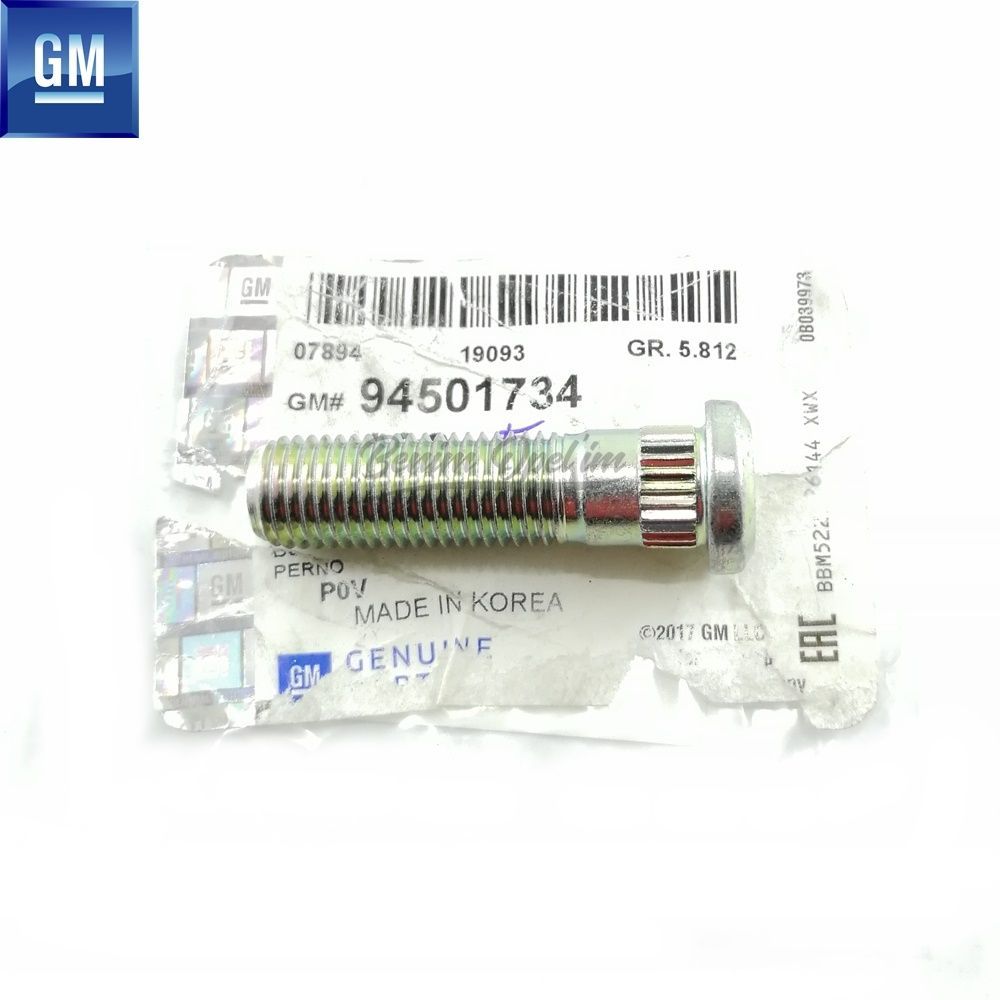 Product Code : 94501734 - Long Type Wheel Stud Chevrolet Aveo, Laccetti, Spark M300, Rezzo U100 GM Genuine 94501734