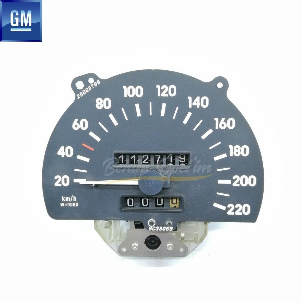 Opel Vectra A Mileage Indicator Clock Black 220Km/H (1083) (Km Clock) GM Genuine 1260020 - 90356306