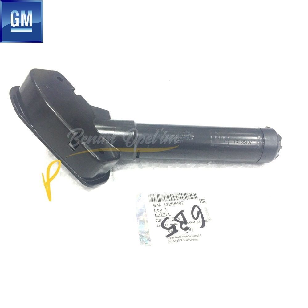 Opel Astra J Left Front Headlamp Water Sprinkler Nozzle Black GM Original 1452002 - 13258407