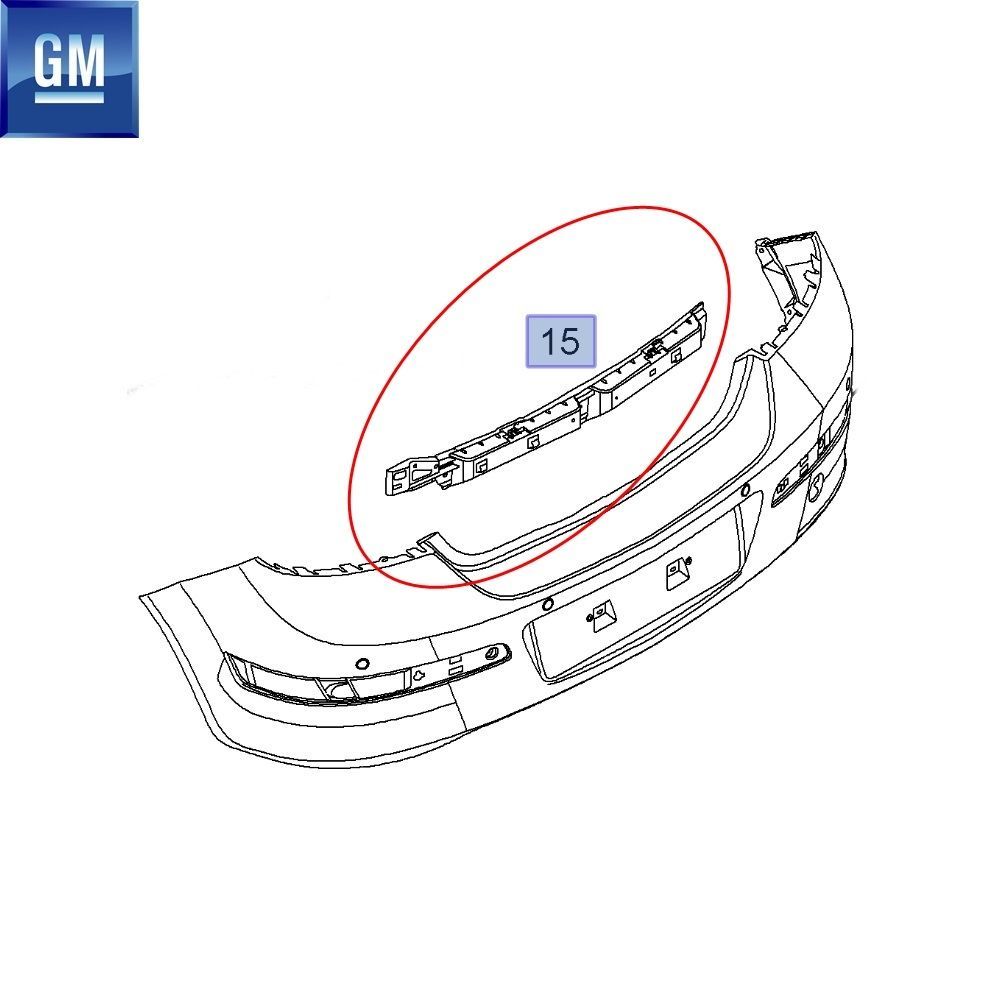 Opel Astra H HB Rear Bumper Centre Skid GM Genuine 1404863 - 24460363