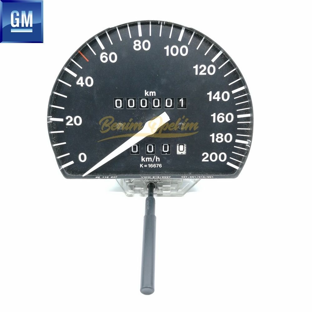 Product Code : 6260069 - Opel Corsa B, Tigra A Mileage Indicator Clock Black 200Km/H GM Original 6260069 - 9113247