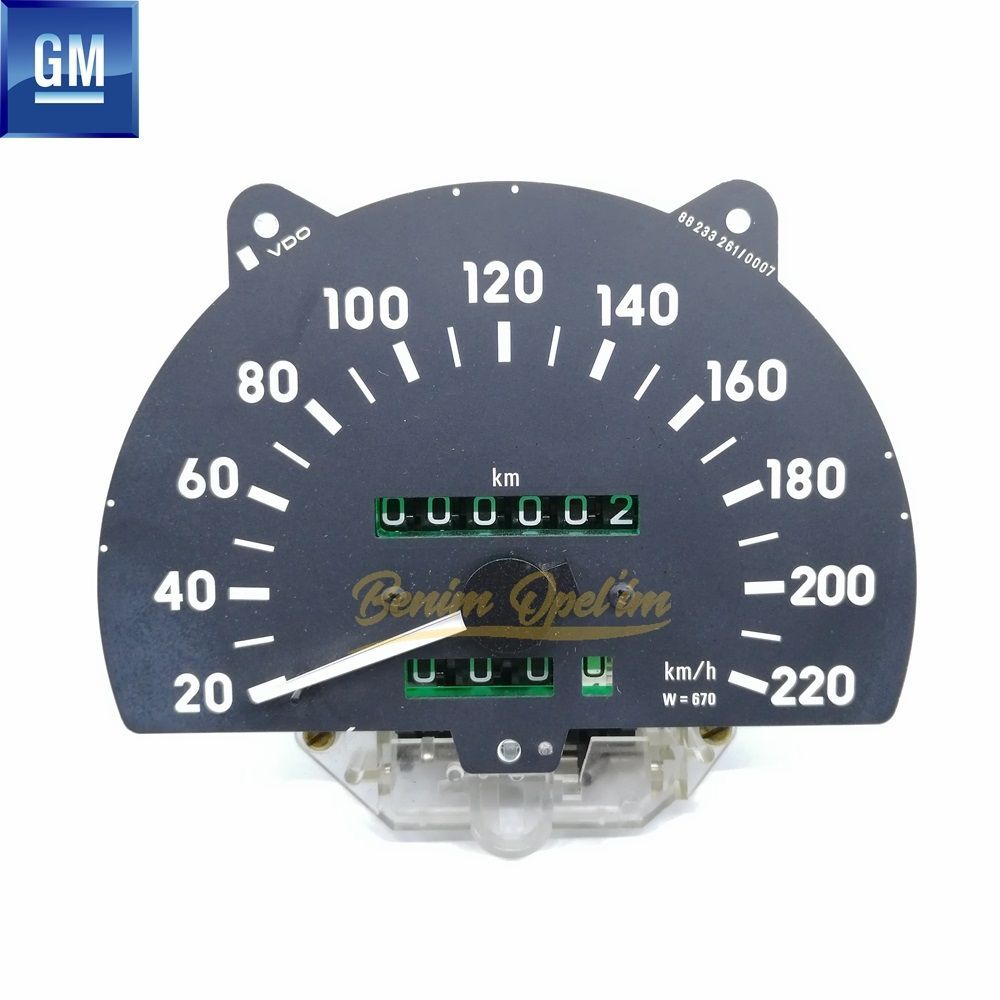 Product Code : 6260023 - Opel Frontera A Mileage Indicator Clock Black 220Km/H GM Original 6260023 - 91151462