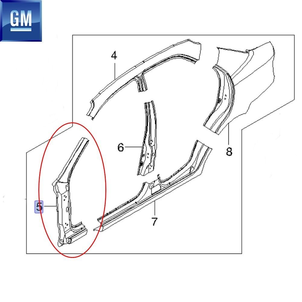 Product Code : 96410759 - Chevrolet Kalos Left Front A Pillar Outer Sheet GM Genuine 96410759