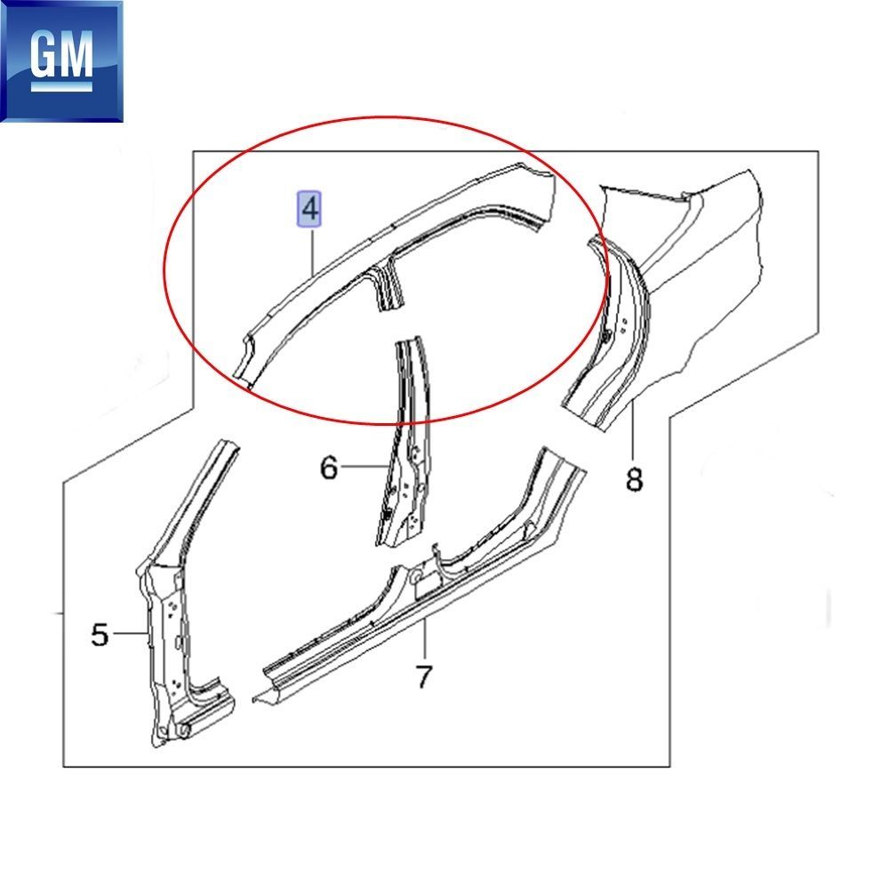 Product Code : 96410774 - Chevrolet Kalos Sedan (Nb) Left Outer Shoulder Plate GM Genuine 96410774