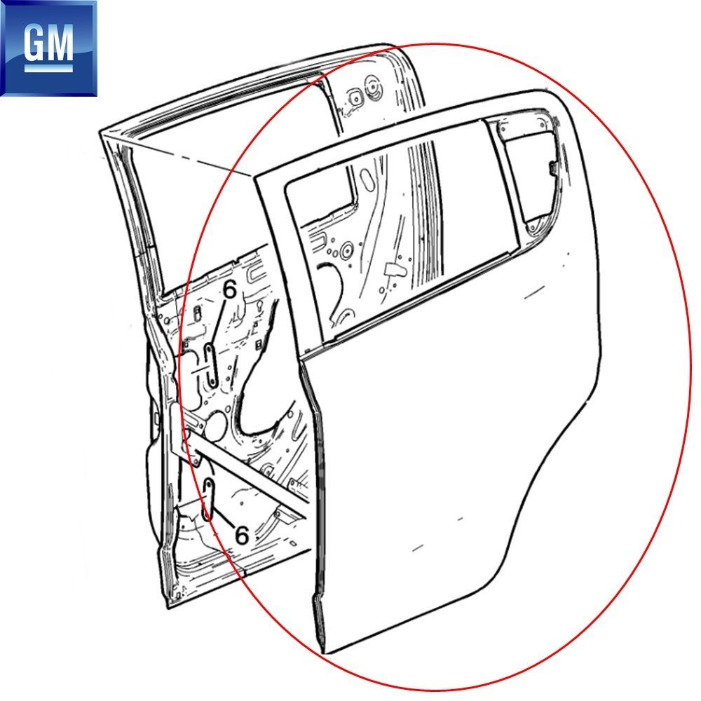 Product Code : 95087824 - Chevrolet Aveo T300 Left Rear Door Sheet GM Genuine 95087824 - 42357435