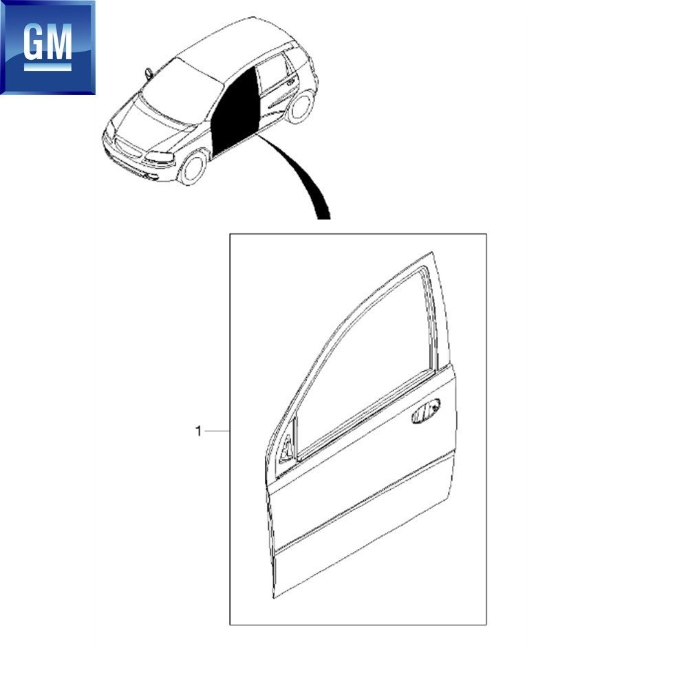 Product Code : 96897379 - Chevrolet Aveo Sport HB Complete Left Front Door Sheet GM Original 96897379