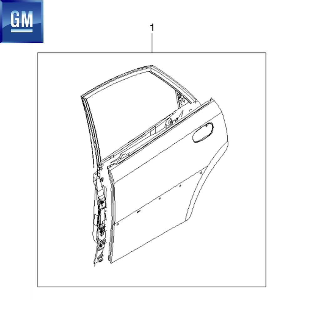 Chevrolet Lacetti J200 Hatchback Complete Right Rear Door Sheet (Without Band) GM Original 96547789