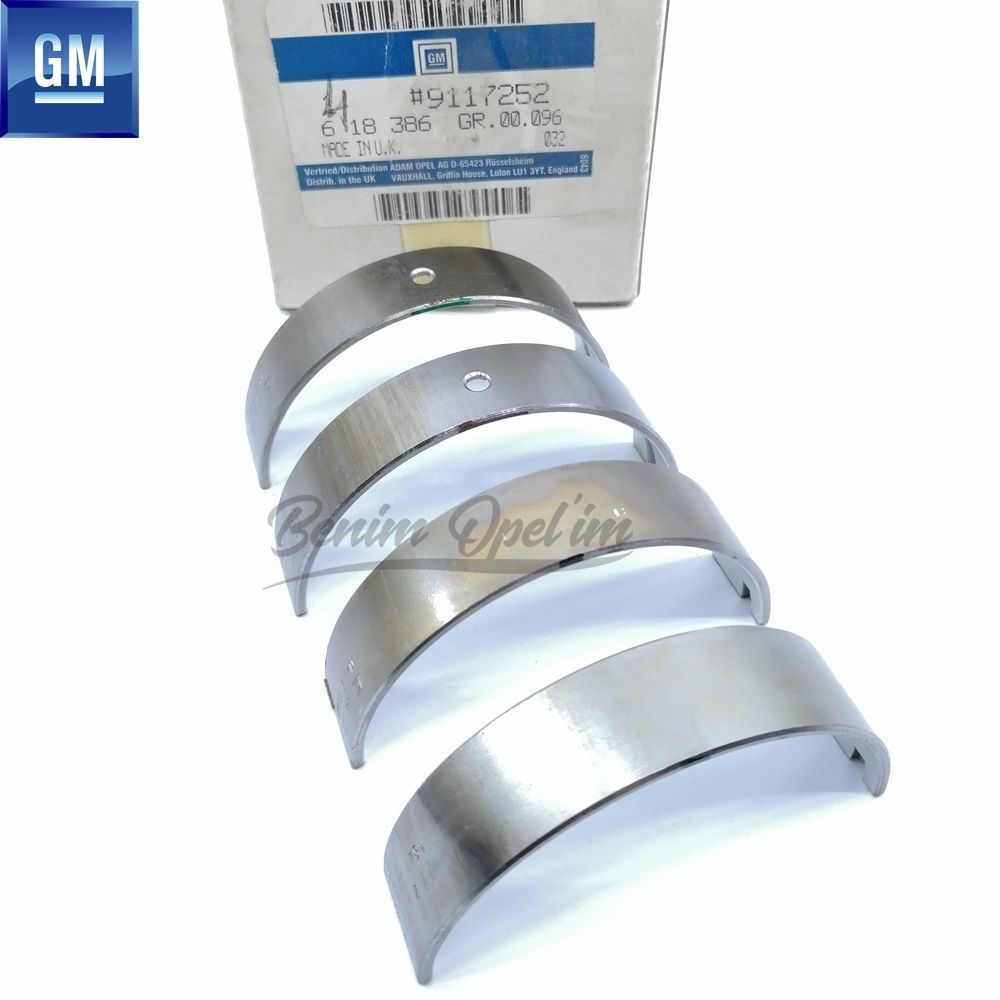 Upper Main Bearing Set Std. (No:2, 3) Opel Calibra, Omega B, Vectra A, Vectra B GM Genuine 618386 - 9117252