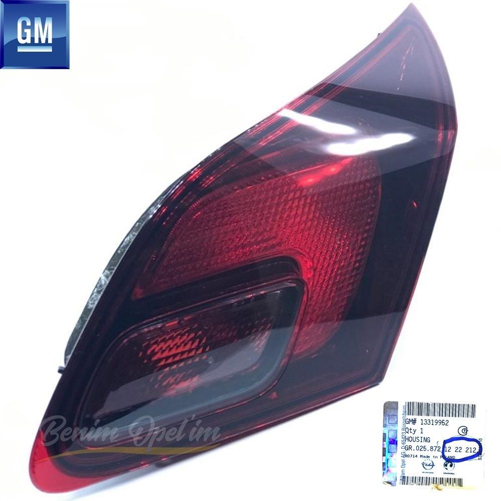 Product Code : 1222212 - Opel Astra J HB Right Rear Boot Lid Exterior Tail Light Dark GM Original 1222212 - 13319952 - 13319952