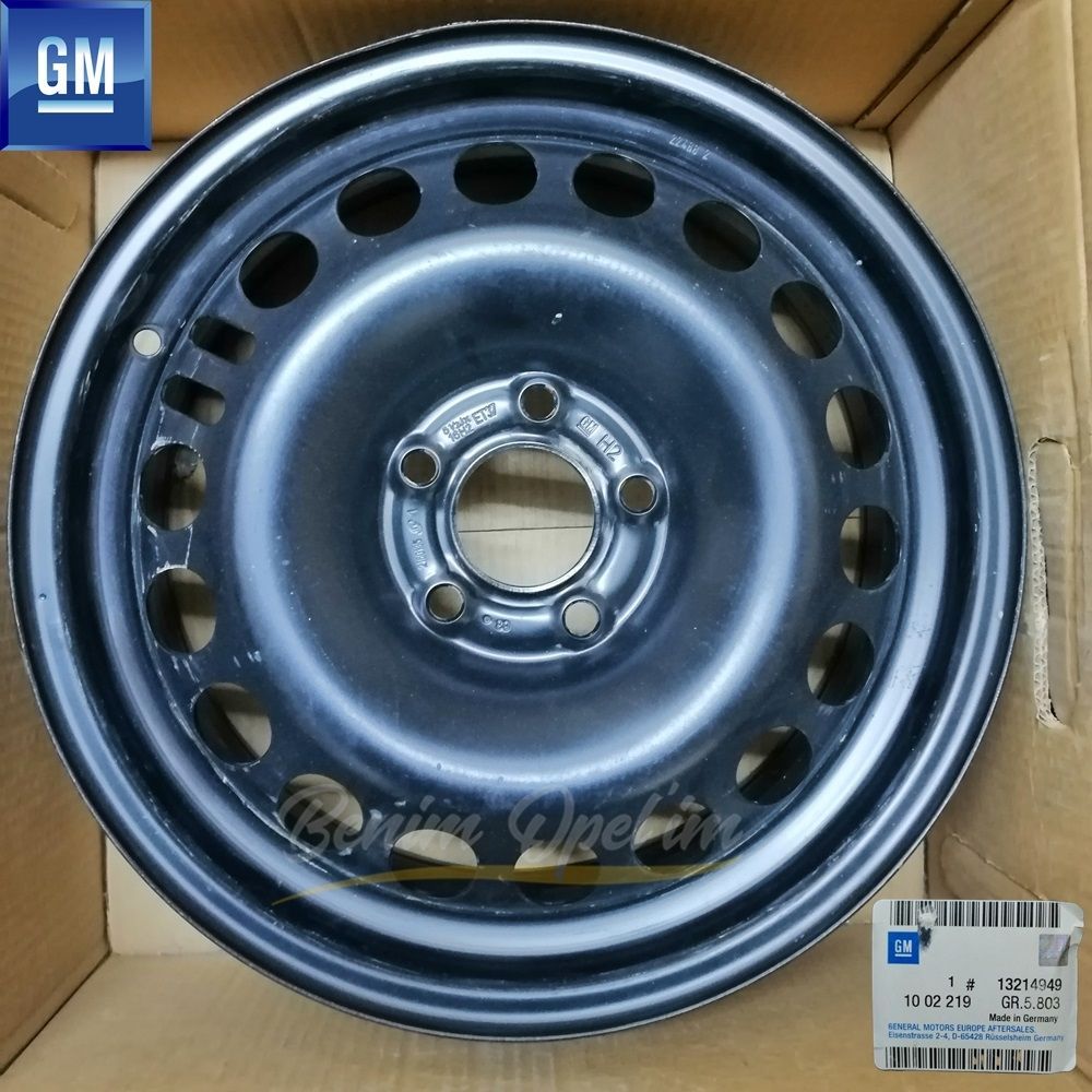 Opel Astra H, Zafira B Black Wheel 5 Wheel Rim with 5 Spoke 6.5Jx16 Inch Code: H2, Et37 1 Piece GM Genuine 1002219 - 13214949 - 13214949