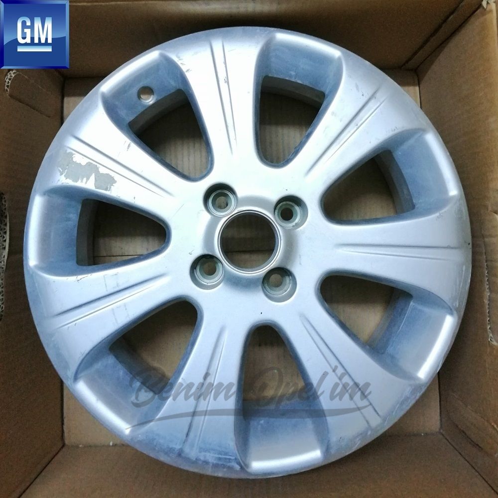 Opel Corsa D, Tigra B Steel Wheel Rim Silver Grey 4 Spoke 6Jx16 Inch Code: S3 1 Piece Price GM Genuine 1002530 - 13256652 - 13256652