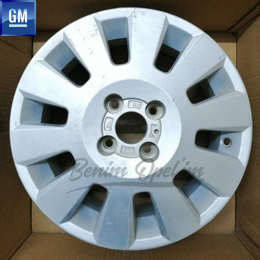 Opel Corsa C Steel Rim Silver Grey 4 Spoke 6Jx15 Inch Code: Ur, Et49 1 Piece Price GM Genuine 1002168 - 24443219 - 24443219