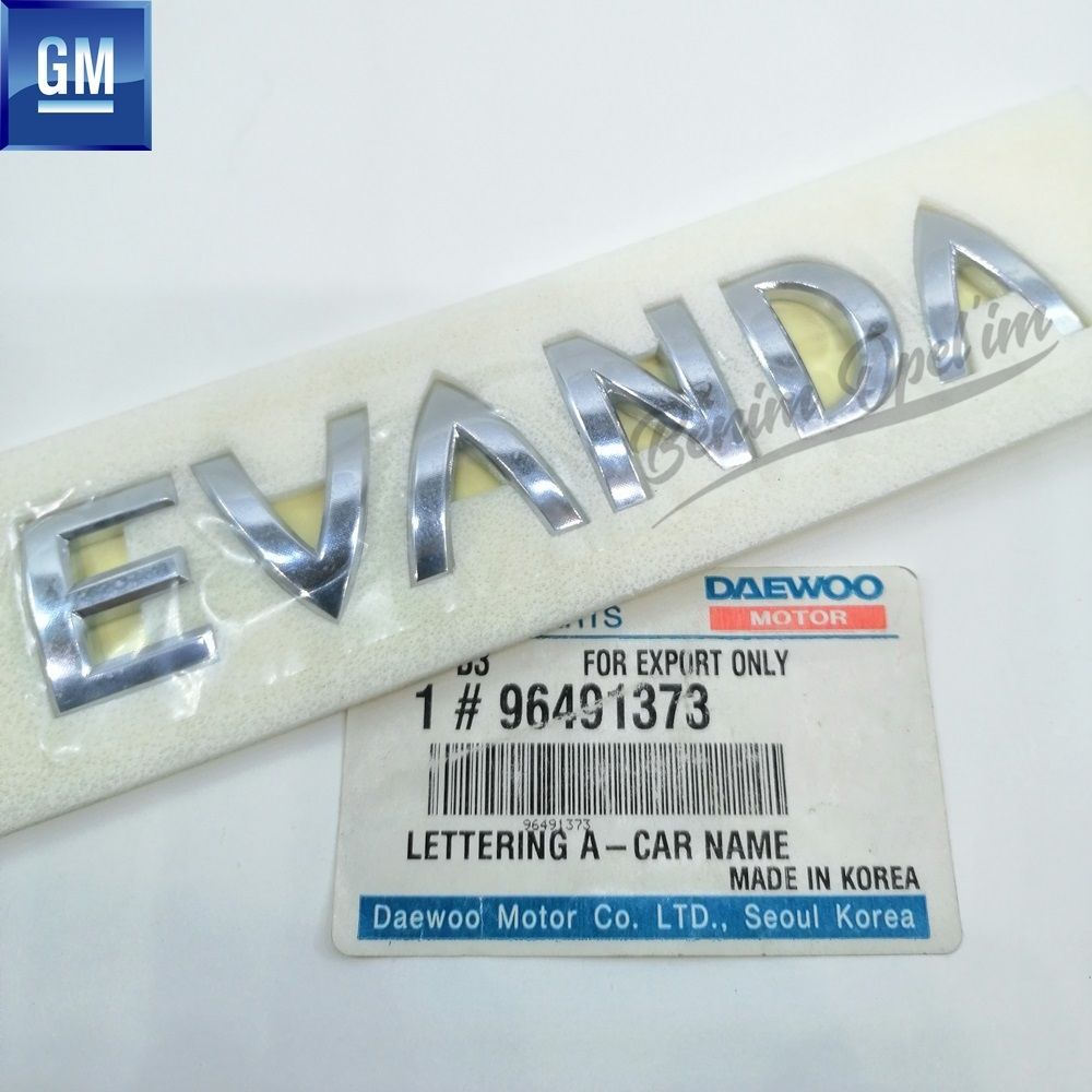 Product Code : 96491373 - Chevrolet Evanda V200 Evanda Lettering Chrome GM Genuine 96491373