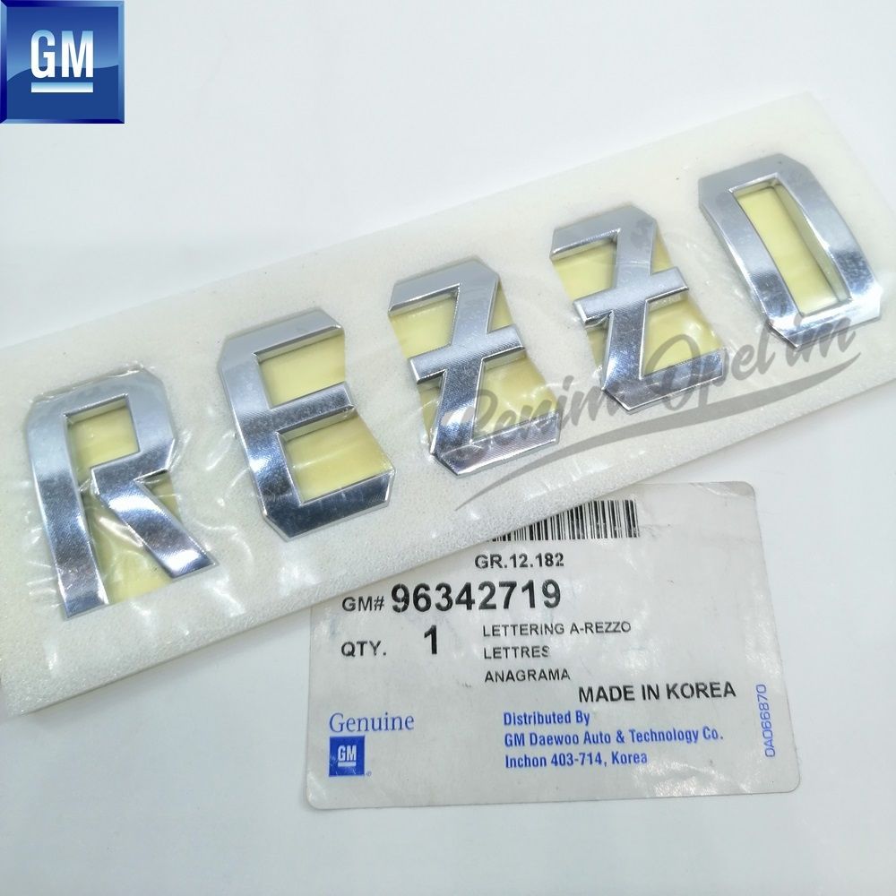 Chevrolet Rezzo U100 Rezzo Lettering Chrome GM Genuine 96342719