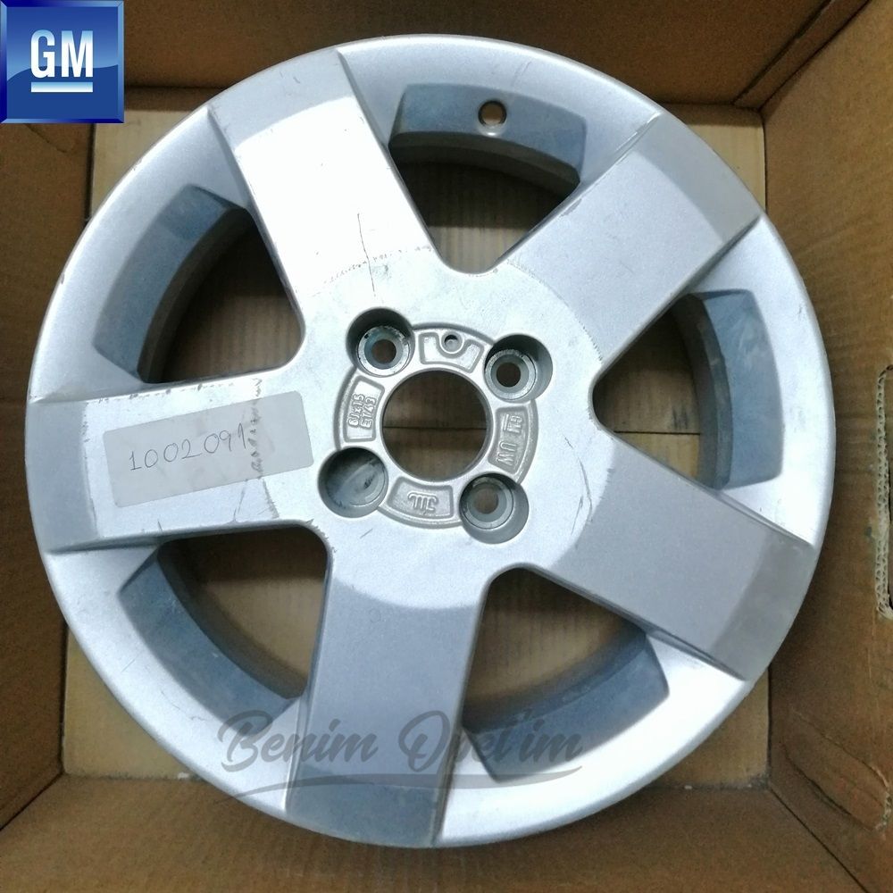 Opel Meriva A Steel Wheel Rim Silver Grey 4 Spoke 6Jx15 Inch Code: Uw, Et43 1 Piece Price GM Genuine 1002091 - 93322272 - 93322272