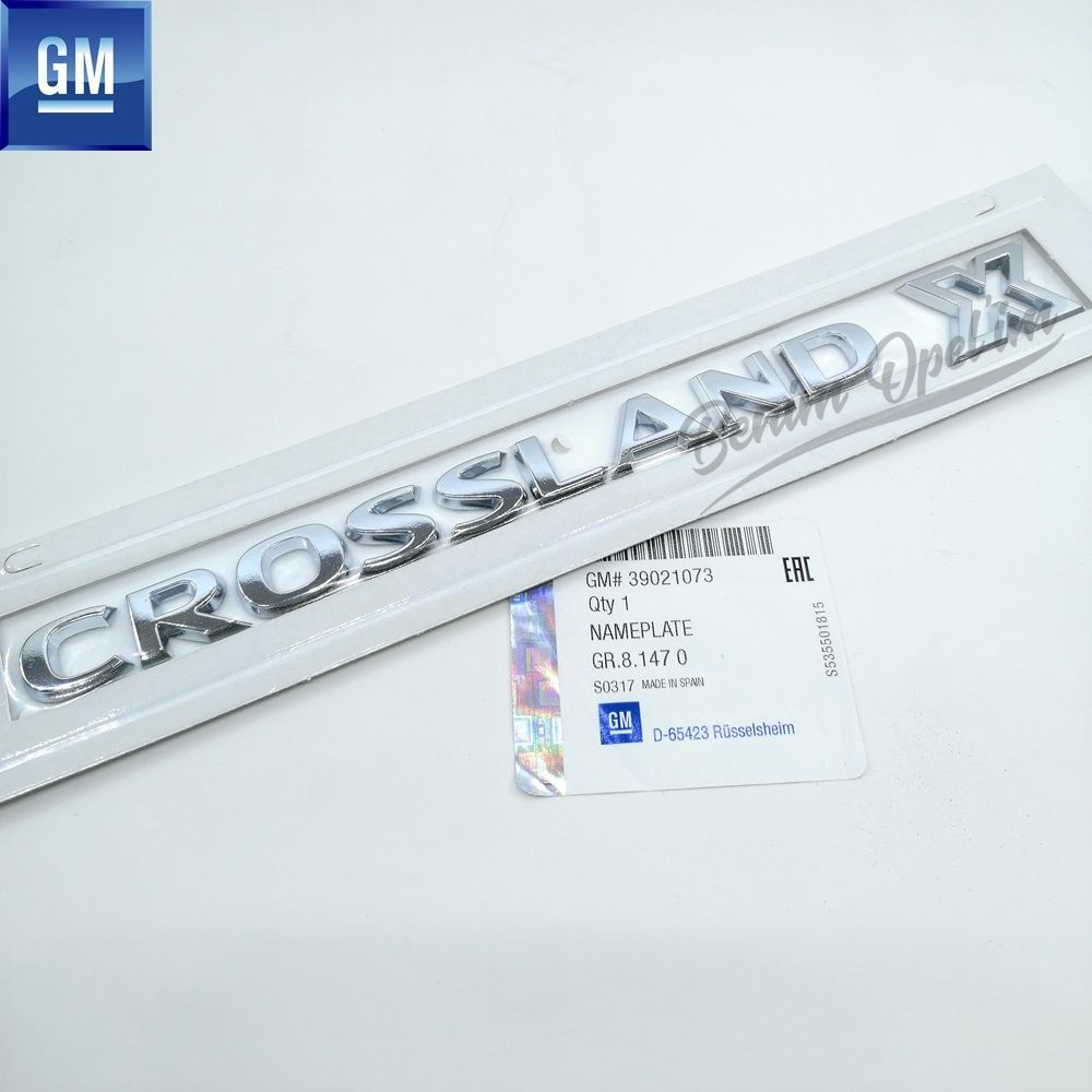 Opel Crossland X "Crossland X" Lettering Chrome GM Genuine 39021073