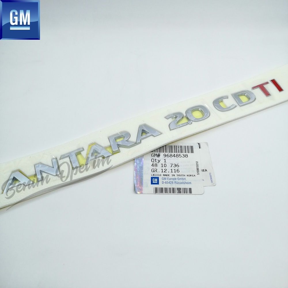 Product Code : 4810736 - Opel Antara Antara 2.0 CDTI Lettering Matte Chrome Red (Ac2) GM Genuine 4810736 - 96816967