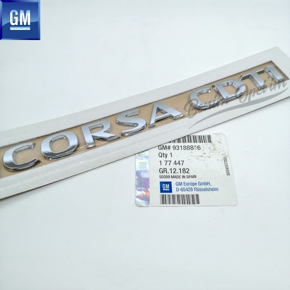 Opel Corsa D Corsa CDTI Lettering Chrome GM Genuine 177447 - 93188816