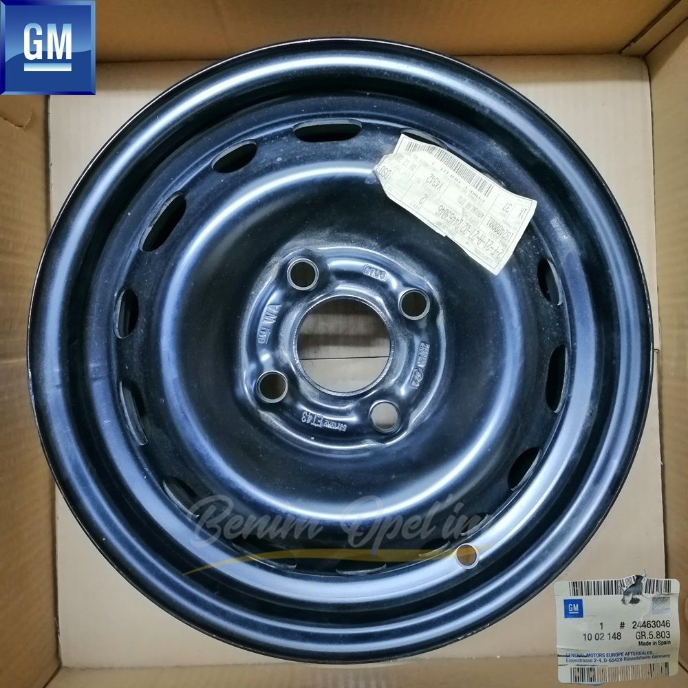 Opel Astra G, Zafira A, Corsa C, Vectra B Black Black Rim 4 Wheel 4 Lug 4X100 6Jx15 Inch Code: Et49 Pb 1 Piece Price GM Genuine 1002425 - 90575010