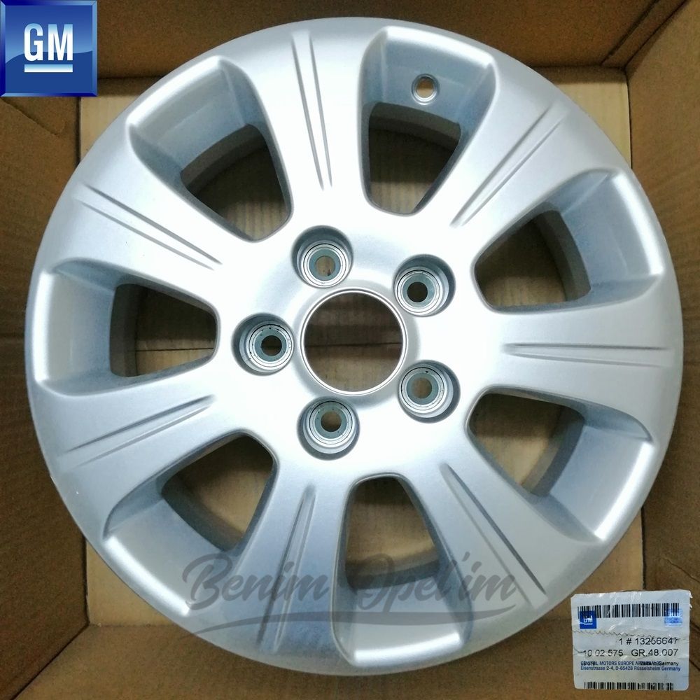 Product Code : 1002575 - Opel Corsa C Steel Rim Silver Grey 5 Wheel 6Jx15 Inch Code: R9 1 Piece Price GM Genuine 1002575 - 13256647 - 13256647