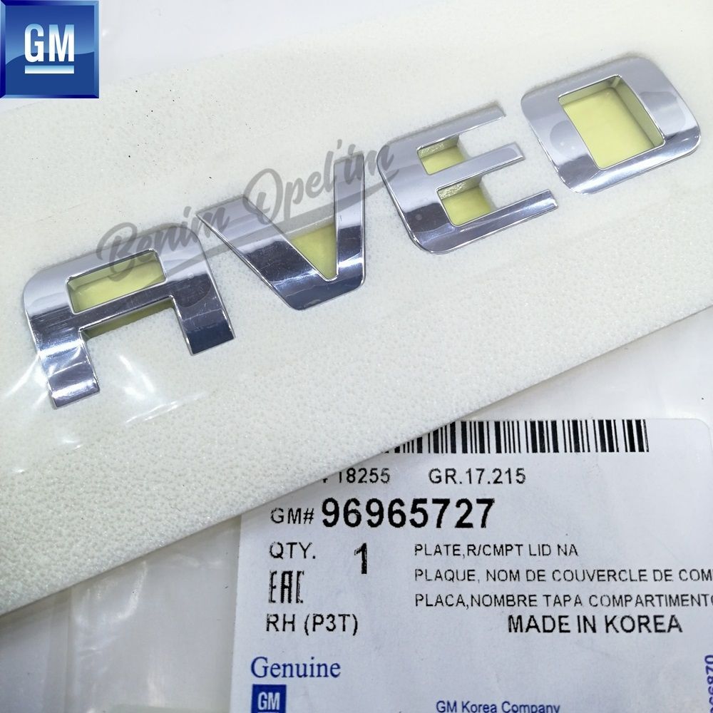 Product Code : 96965727 - Chevrolet Aveo T300 Sedan Aveo Lettering Chrome GM Genuine 96965727