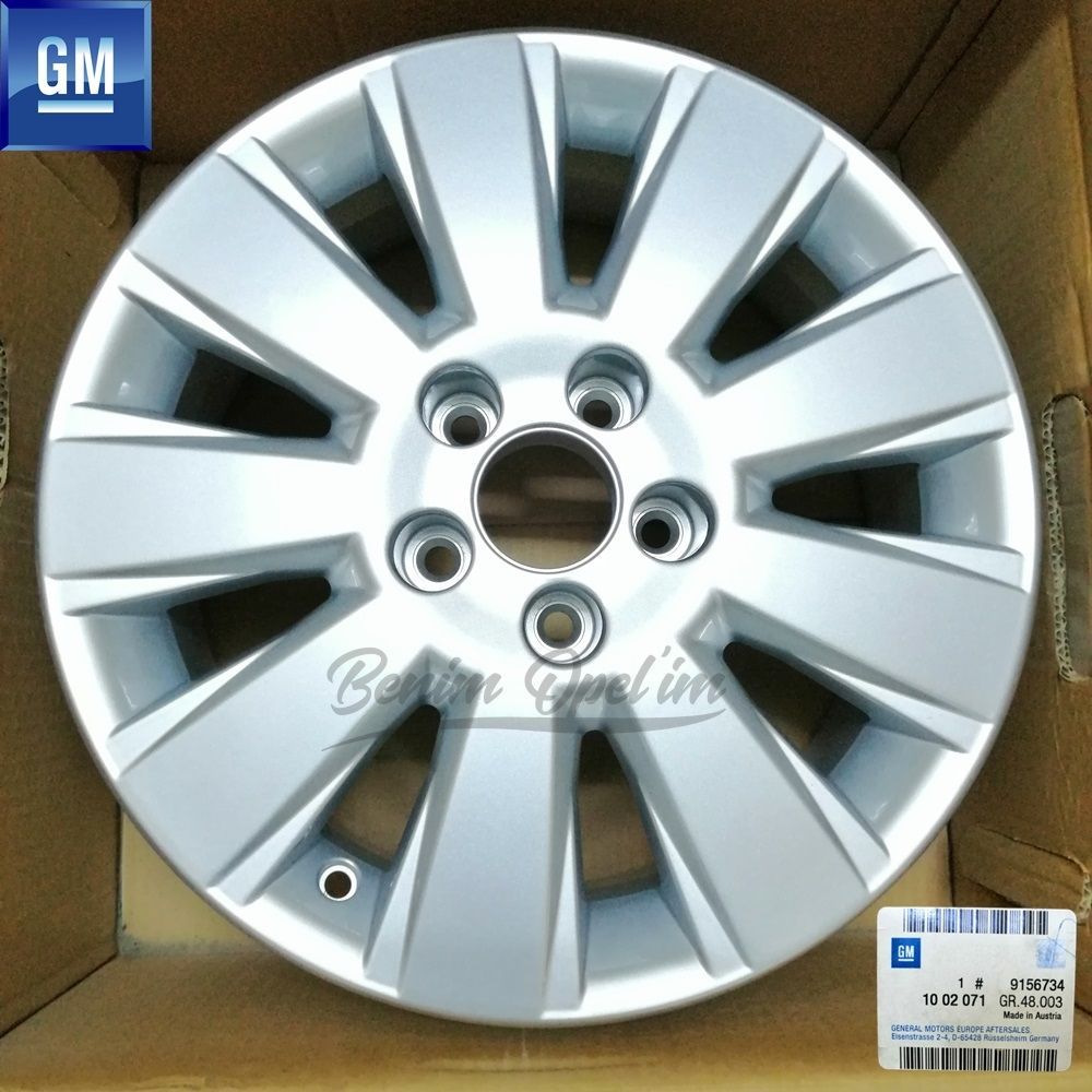 Product Code : 1002071 - Opel Vectra C, Signum Steel Rim Silver Grey 5 Wheel 6 1/2Jx16 16 Inch with 5 Spokes Code: Et41, RQ 1 Piece Price GM Genuine 1002071 - 9156734