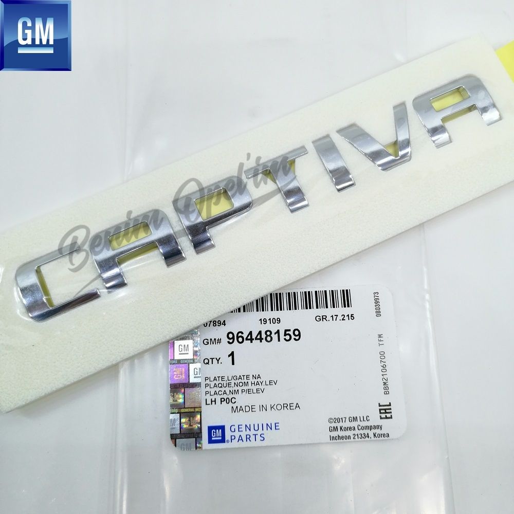 Product Code : 96448159 - Chevrolet Captiva C100, C140 Captiva Lettering Chrome GM Genuine 96448159