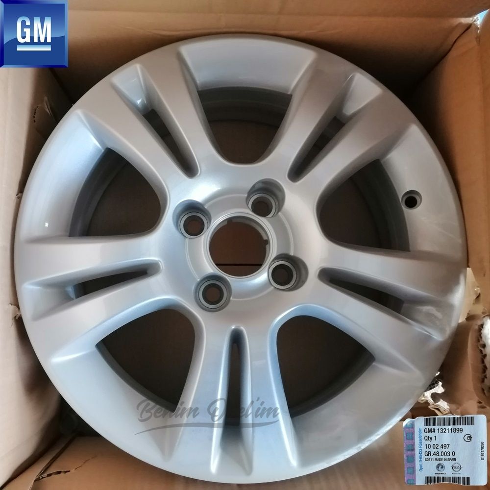 Opel Corsa D, Adam Steel Rim Silver Grey 4 Wheel 6Jx15 Code: G1 1 Piece Price GM Genuine 1002497 - 13211899 - 13211899